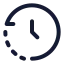 Clock icon with stroke standard style