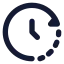 Clock icon with solid standard style