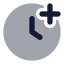 Clockadd icon with bulk rounded style