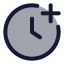 Clockadd icon with duotone rounded style