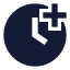 Clockadd icon with solid sharp style