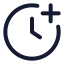 Clockadd icon with stroke standard style