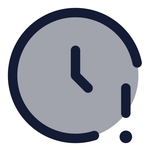 Clock Alert Icon in Duotone Rounded style