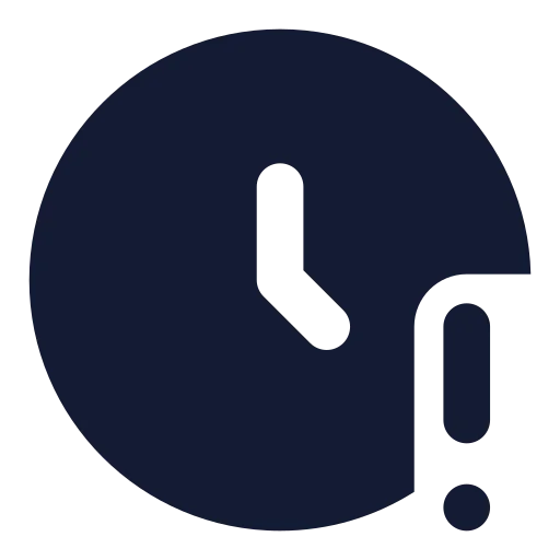 Clock Alert Icon in Solid Rounded style