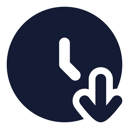 Clock Arrow Down Icon in Solid Rounded style