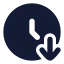 Clockarrowdown icon with solid rounded style