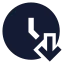 Clockarrowdown icon with solid sharp style