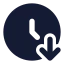 Clockarrowdown icon with solid standard style