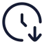 Clockarrowdown icon with stroke rounded style