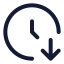 Clockarrowdown icon with stroke standard style