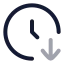 Clockarrowdown icon with twotone rounded style