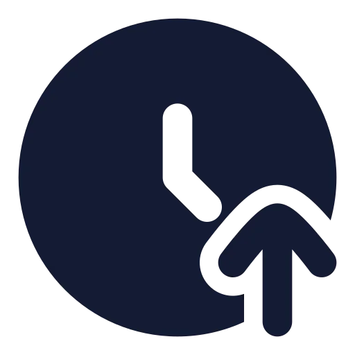 Clock Arrow Up Icon in Solid Rounded style