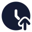 Clockarrowup icon with solid rounded style