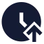 Clockarrowup icon with solid sharp style