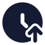 Clockarrowup icon with solid standard style