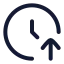 Clockarrowup icon with stroke rounded style