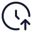 Clockarrowup icon with stroke standard style