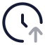 Clockarrowup icon with twotone rounded style