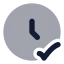 Clockcheck icon with bulk rounded style