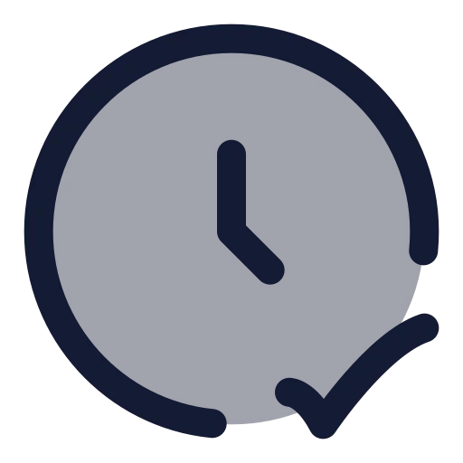 Clock Check Icon in Duotone Rounded style