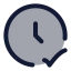 Clockcheck icon with duotone rounded style