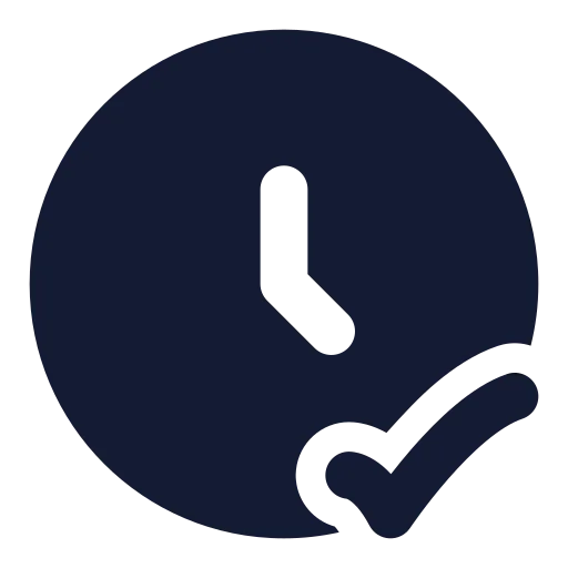 Clock Check Icon in Solid Rounded style
