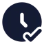 Clockcheck icon with solid standard style