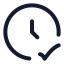 Clockcheck icon with stroke rounded style
