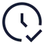Clockcheck icon with stroke sharp style