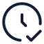 Clockcheck icon with stroke standard style