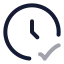 Clockcheck icon with twotone rounded style