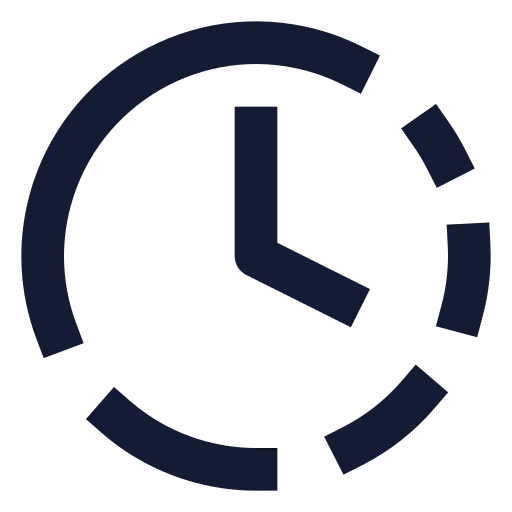 Clock Fading Icon in Solid Sharp style
