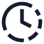 Clockfading icon with solid sharp style