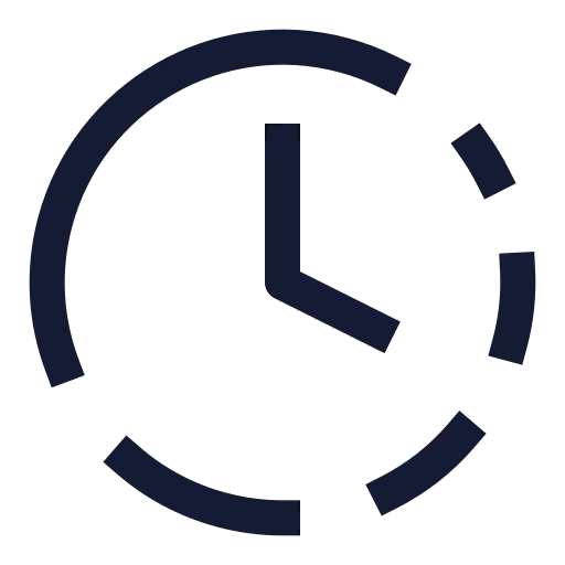 Clock Fading Icon in Stroke Sharp style