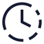 Clockfading icon with stroke sharp style