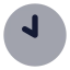 Clockhour icon with bulk rounded style