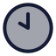 Clockhour icon with duotone rounded style