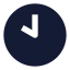 Clockhour icon with solid sharp style