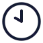 Clockhour icon with stroke rounded style