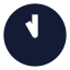 Clockhour icon with solid sharp style