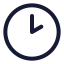 Clockhour icon with stroke rounded style