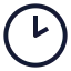 Clockhour icon with stroke sharp style