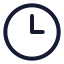 Clockhour icon with stroke rounded style