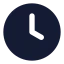Clockhour icon with solid rounded style