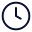 Clockhour icon with stroke rounded style