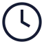 Clockhour icon with stroke sharp style