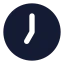 Clockhour icon with solid rounded style