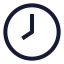 Clockhour icon with stroke sharp style