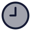 Clockhour icon with duotone rounded style
