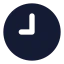 Clockhour icon with solid rounded style